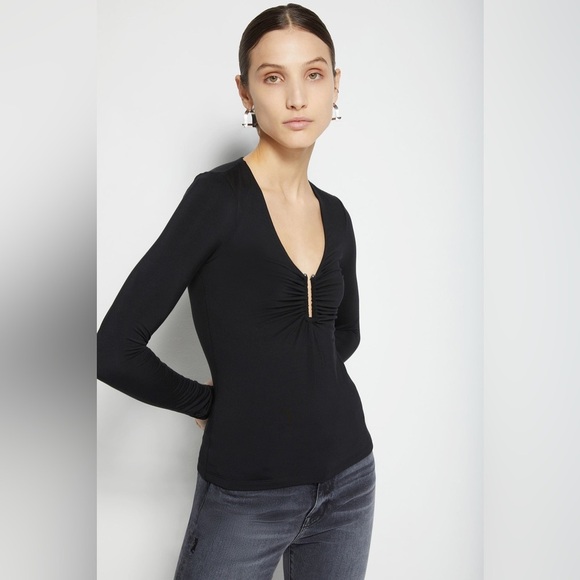 Jonathan Simkhai Madeline Hardware Top Black - Picture 2 of 15